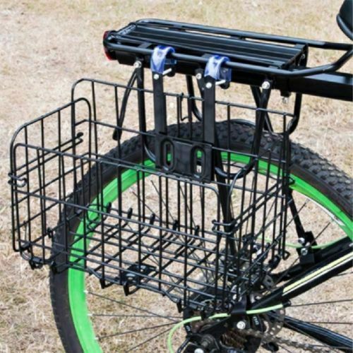 Bike Basket Wire Mesh Fold-up Bicycle Front Handlebar Storage Rear Hanging